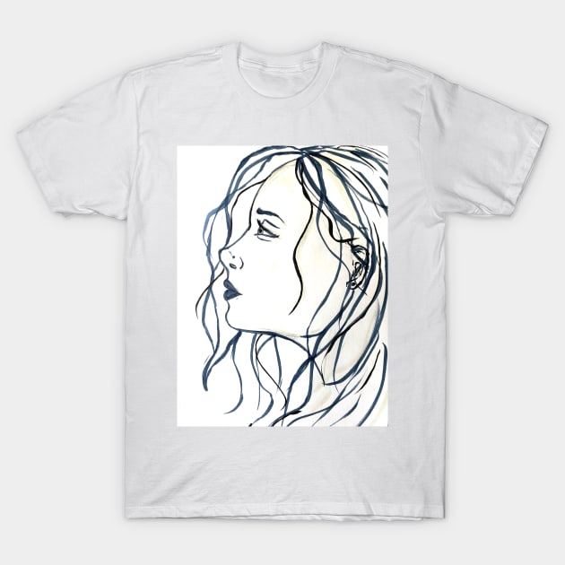 Blue Girl T-Shirt by PixieGraphics